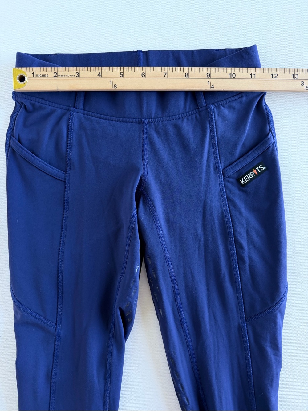 Kerrits GripTek Full Seat Riding Tights Leggings Blue Equestrian Pockets XS - Picture 6 of 13